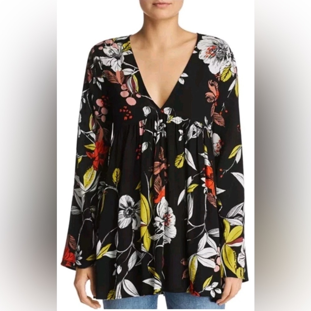 FREE PEOPLE Bella Floral Mini Tunic Dress Size XS